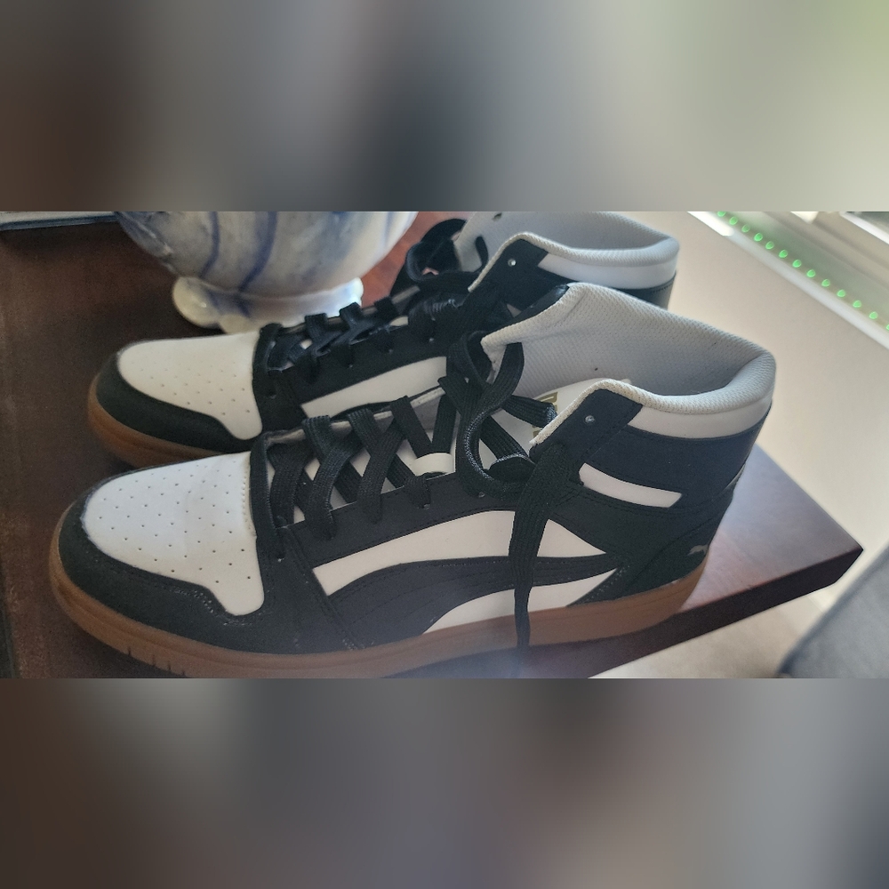Black and White High-Top Sneakers